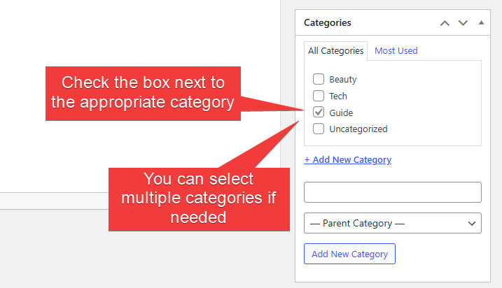 select category